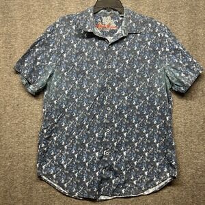 Robert Graham Classic Fit Button Down‎ Shirt Blue Floral Mens Large
